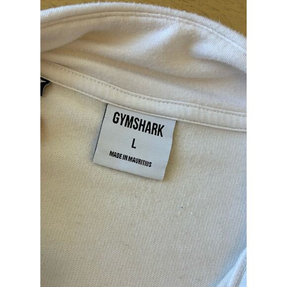 Gymshark Pullover White Sweatshirt Cropped Front Pocket 1/2 Zip Comfy Soft Gym L - Picture 5 of 14